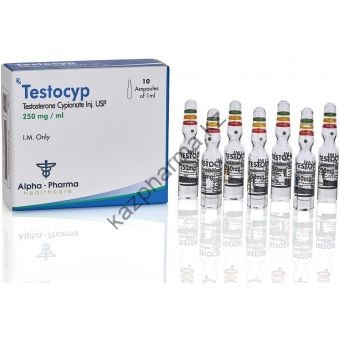 TestoCyp (Тестостерон ципионат) Alpha Pharma 10 ампул по 1мл (1амп 250 мг) - Астана